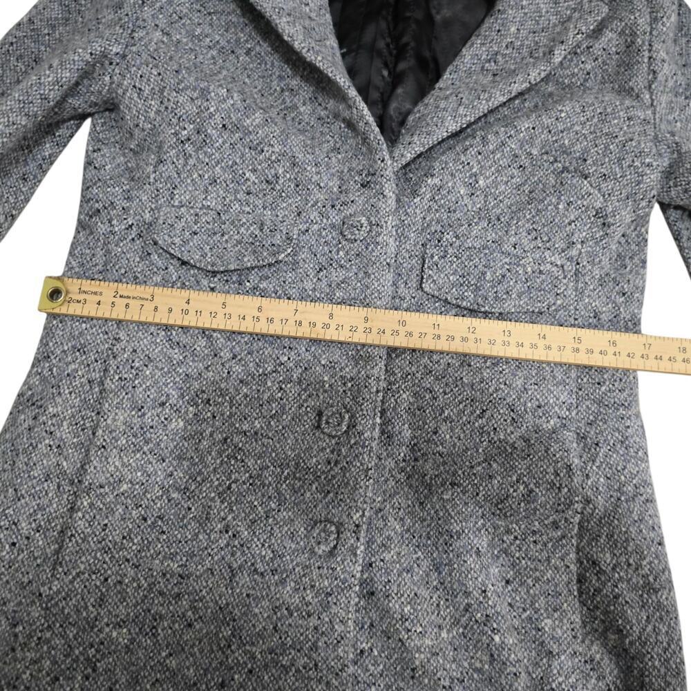 Club Monaco Tweed Melissa Coat Wool Size Medium Gray Blue - Picture 7 of 9